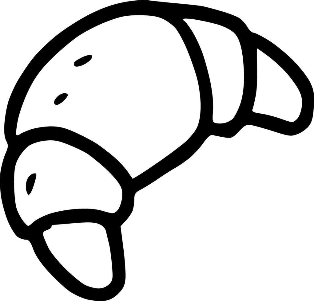 Outline Handdrawn Croissant Bread Shape Icon Illustration vector