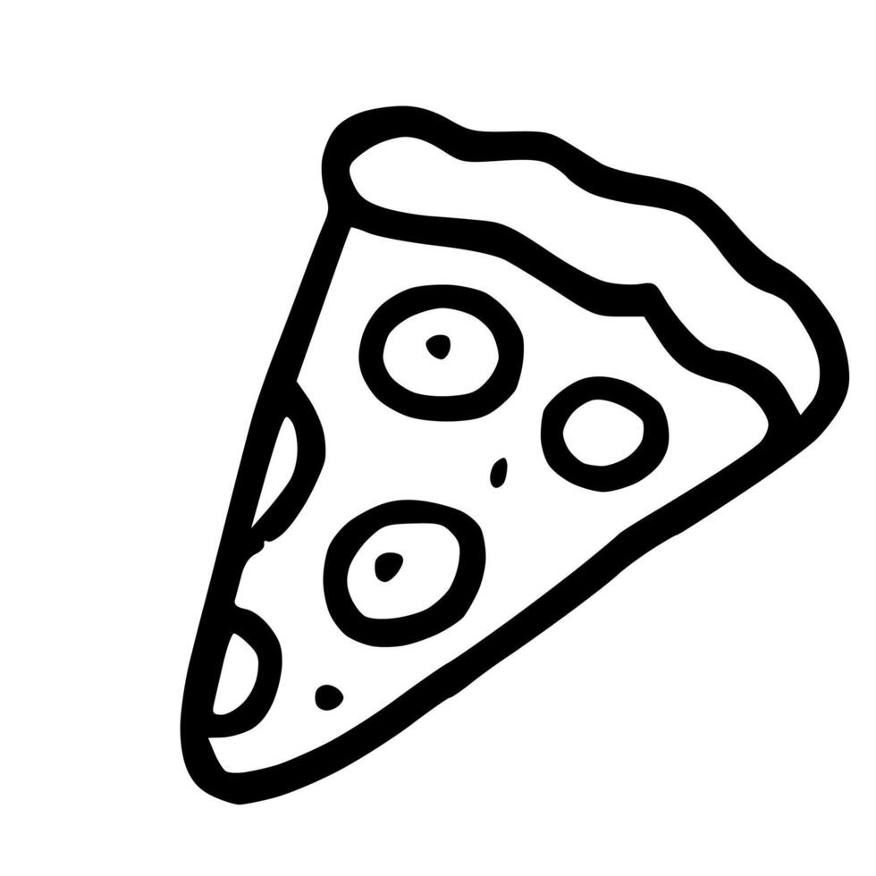 Outline Handdrawn Pizza Slice Food Icon vector