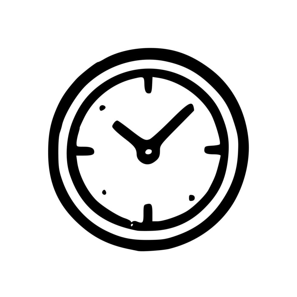 Outline Handdrawn Clock Timekeeping Instrument Icon Illustration vector