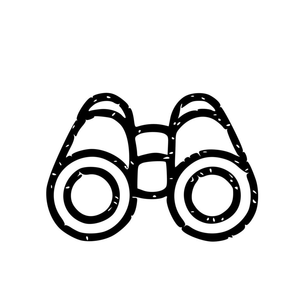 Outline Handdrawn Binoculars Illustration for Exploration Concept vector