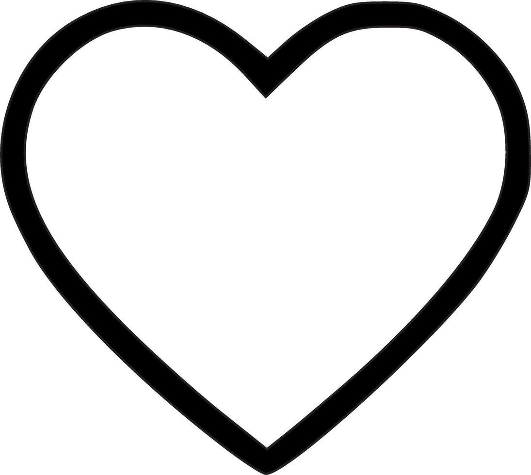 Outline Handdrawn Heart Shape Love Symbol Icon vector