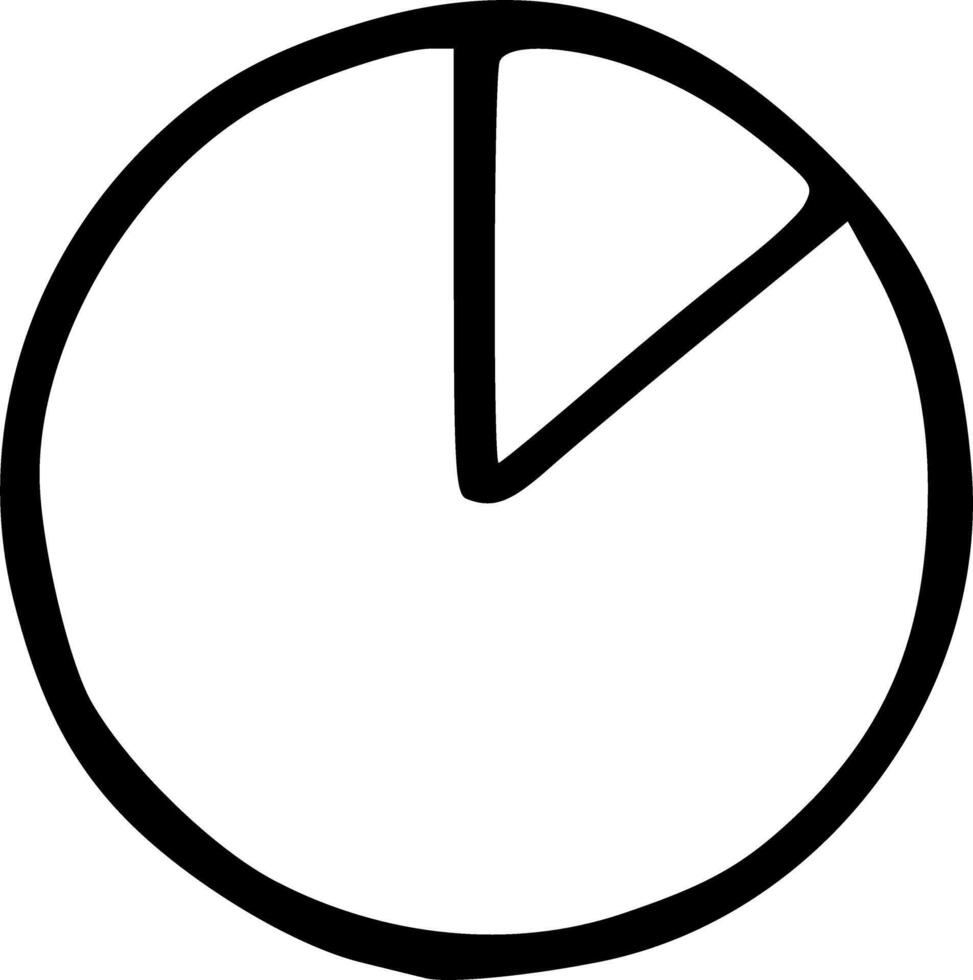 Outline Handdrawn Pie Chart Quarter Slice Icon vector