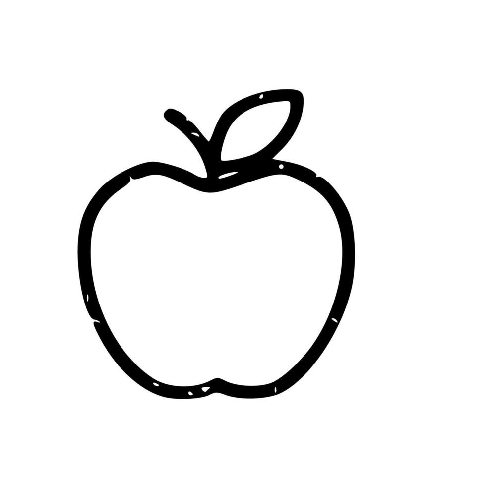 Outline Handdrawn Apple Icon vector