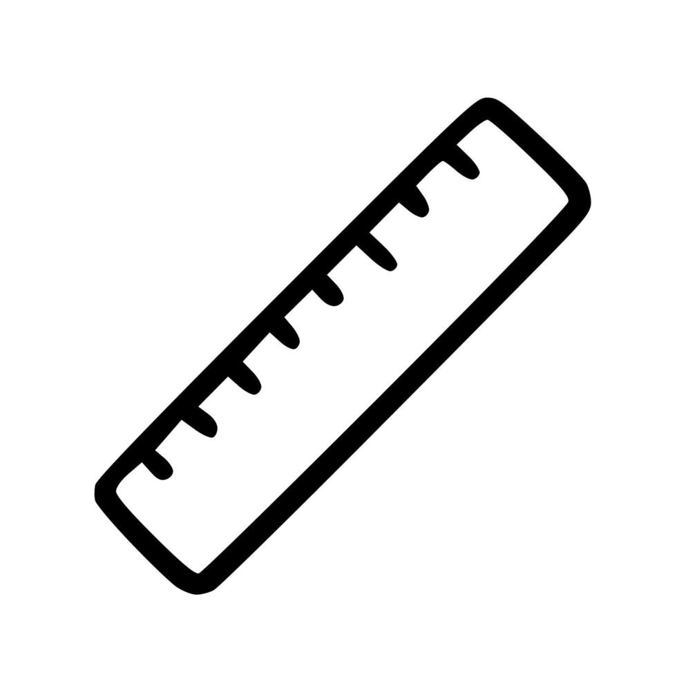 Outline Handdrawn Ruler Icon vector