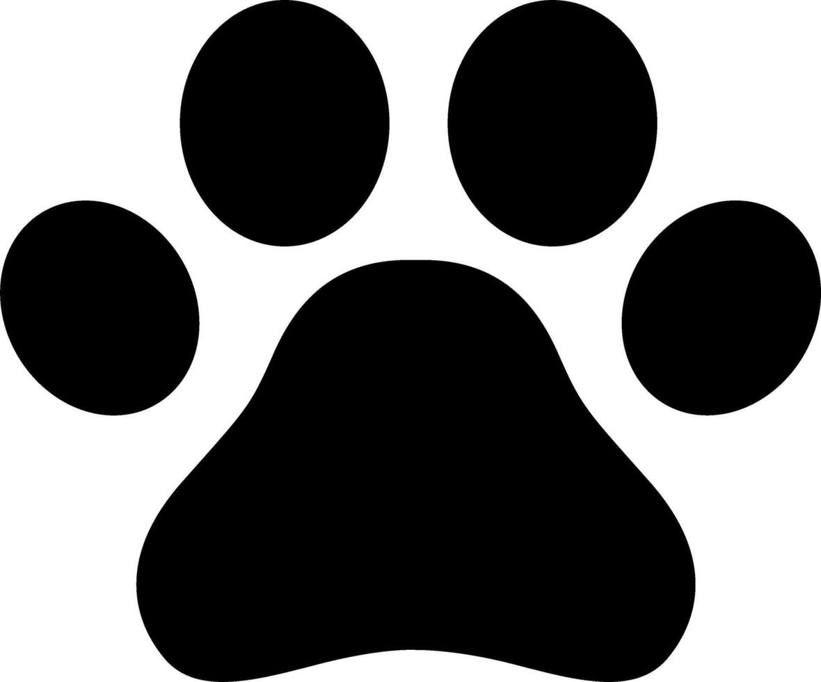 A black and white paw print on a white background vector