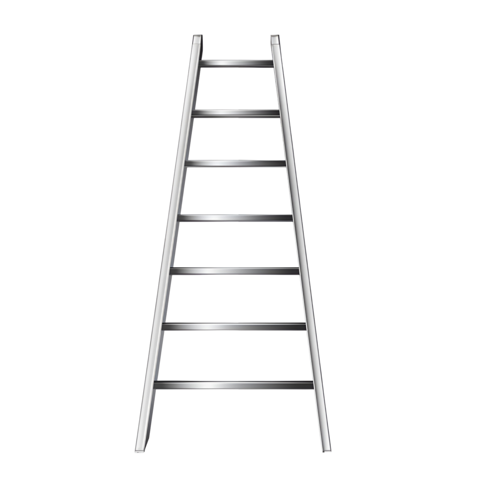 Aluminum Step Ladder With Rails Transparent Background png