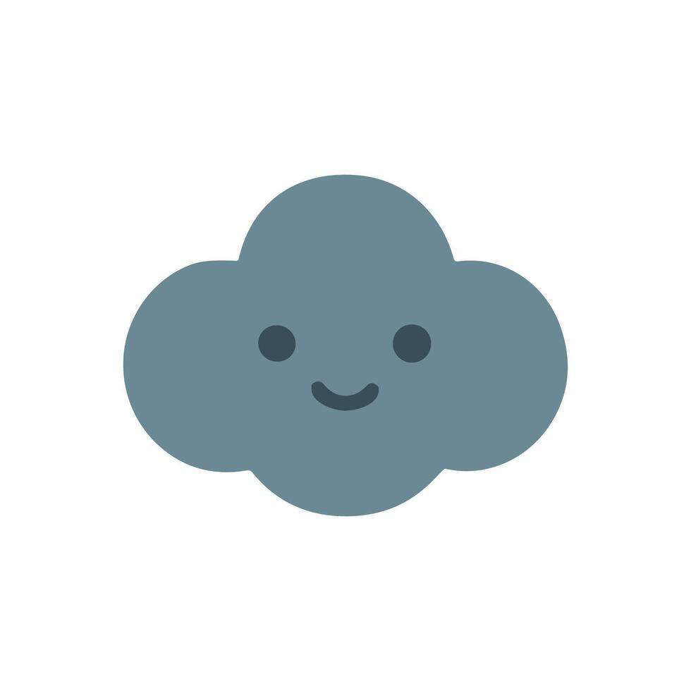 Cute Smiling Cloud Icon vector