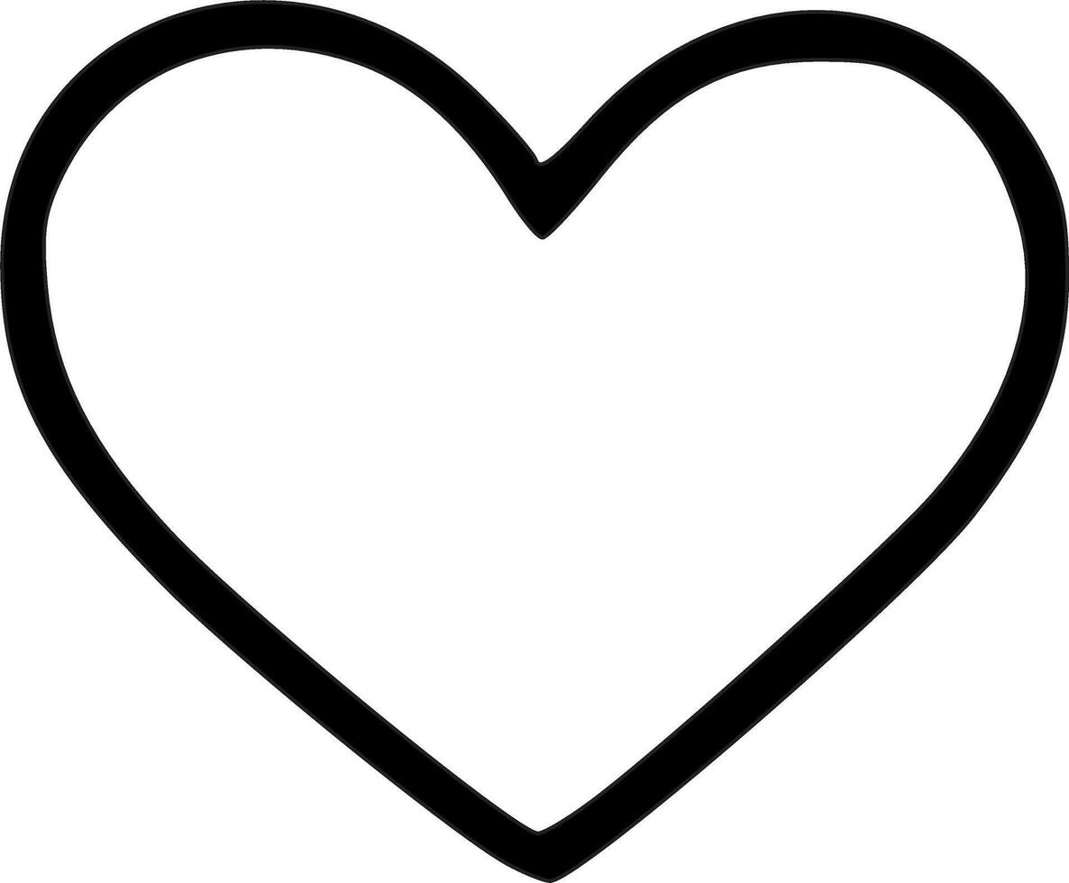 Outline Handdrawn Heart Love Shape Icon Simple vector