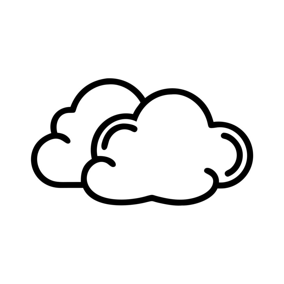 Outline Handdrawn Cloud Shape Icon Symbol Weather vector