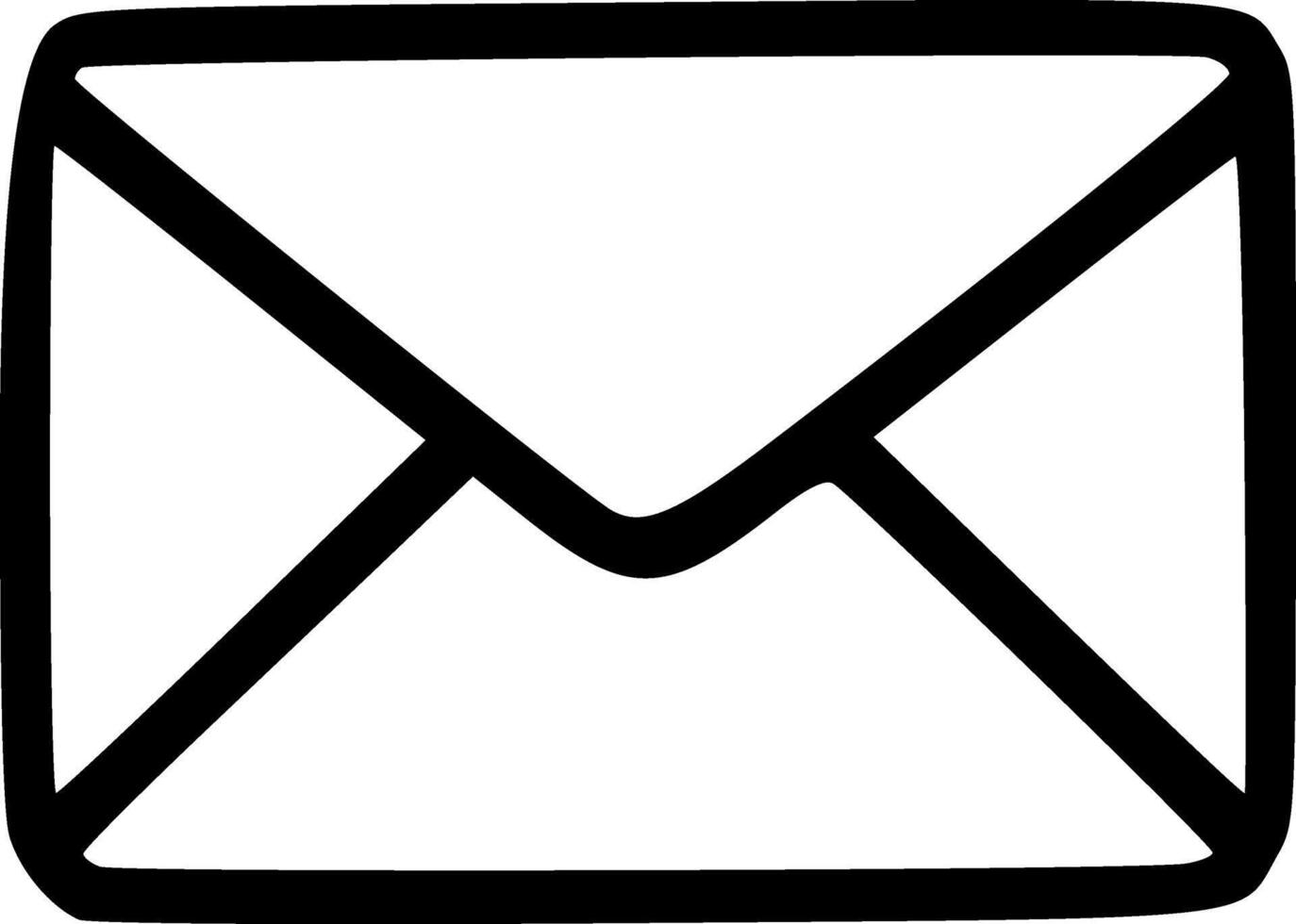 Outline Handdrawn Closed Envelope Shape Icon Illustration vector