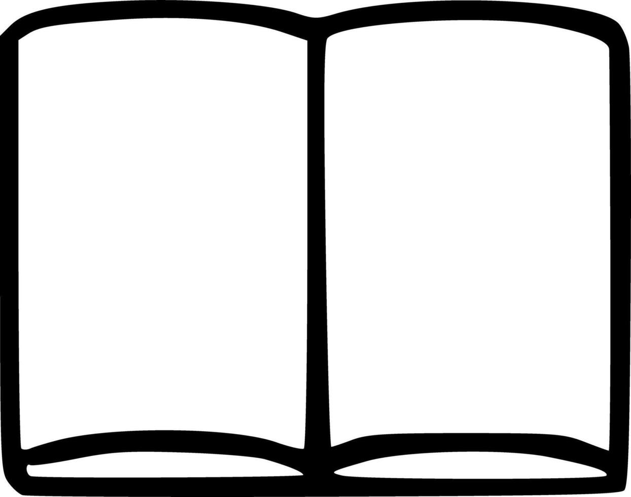Outline Handdrawn Open Book Education Learning Symbol Icon vector