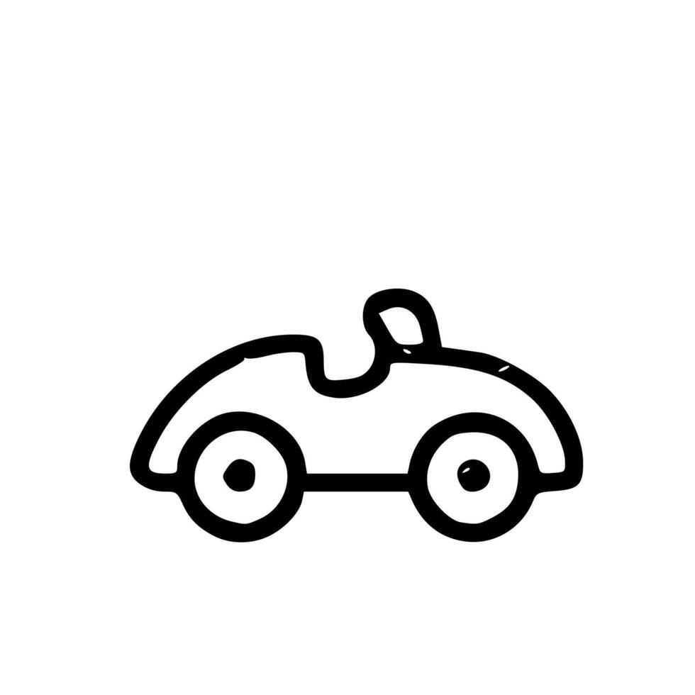 Outline Handdrawn Convertible Car Symbol Icon Illustration vector