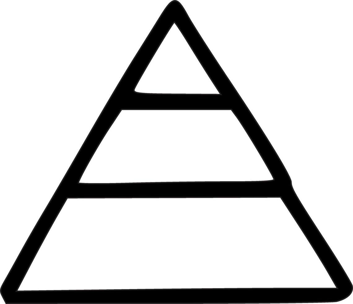 Outline Handdrawn Pyramid Levels Diagram Shape Icon vector