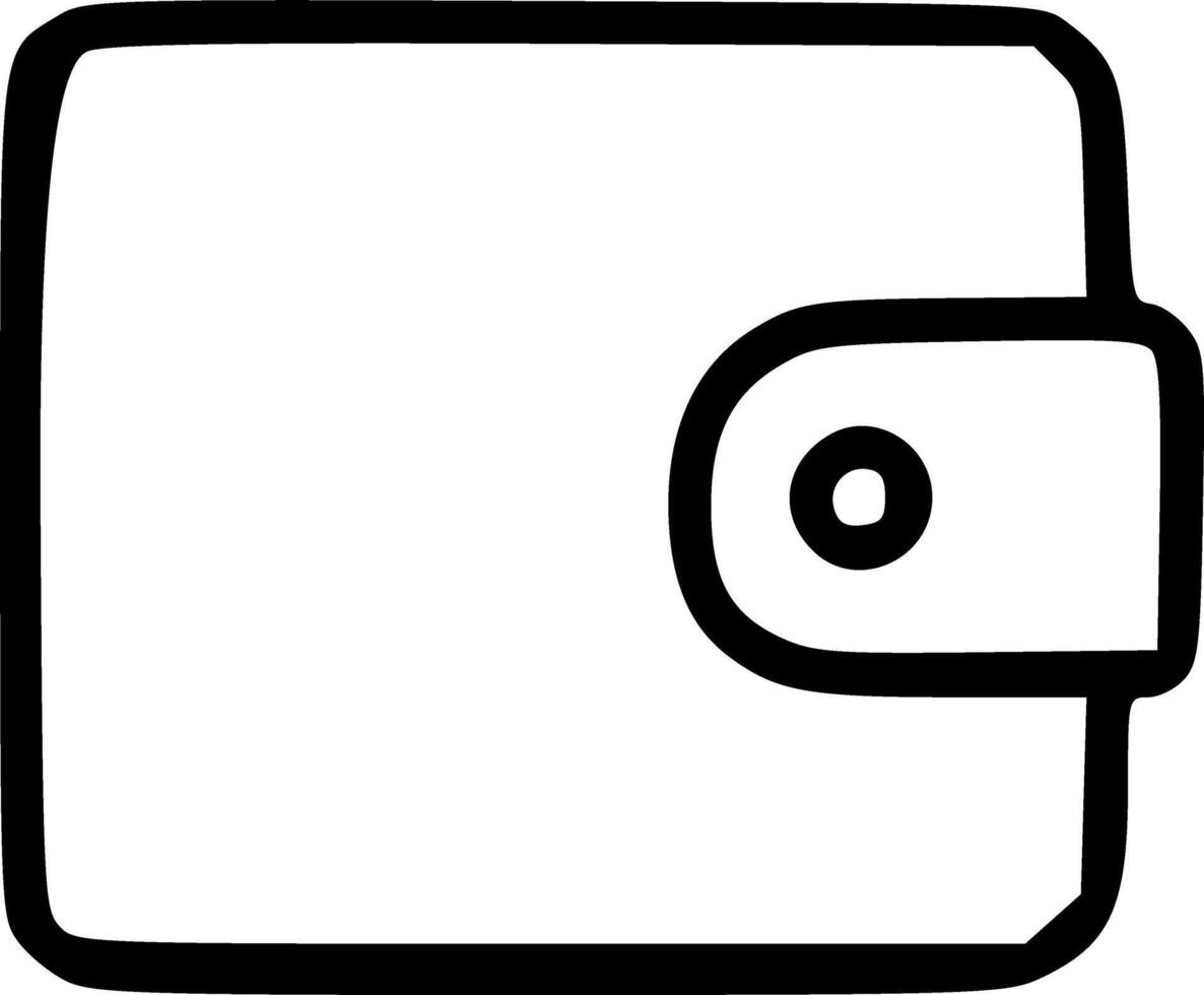 Outline Handdrawn Square Wallet Icon Illustration Design vector