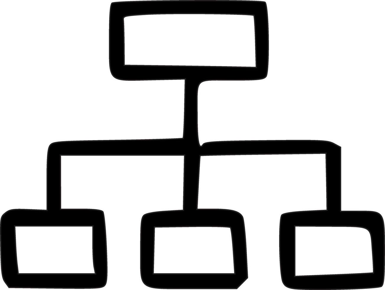 Outline Handdrawn Organizational Chart Diagram Icon Design vector