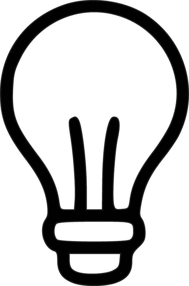Outline Handdrawn Light Bulb Idea Shape Icon vector