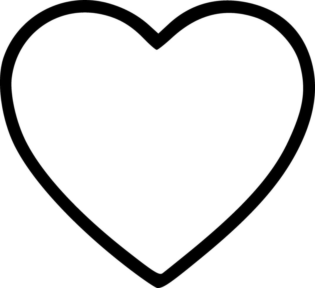 Outline Handdrawn Heart Shape Simple Icon Symbol vector