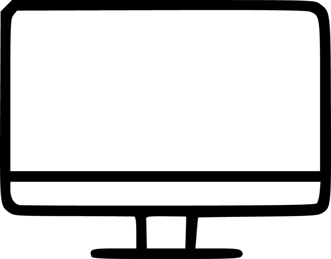 Outline Handdrawn Desktop Computer Screen Icon Shape Illustration vector