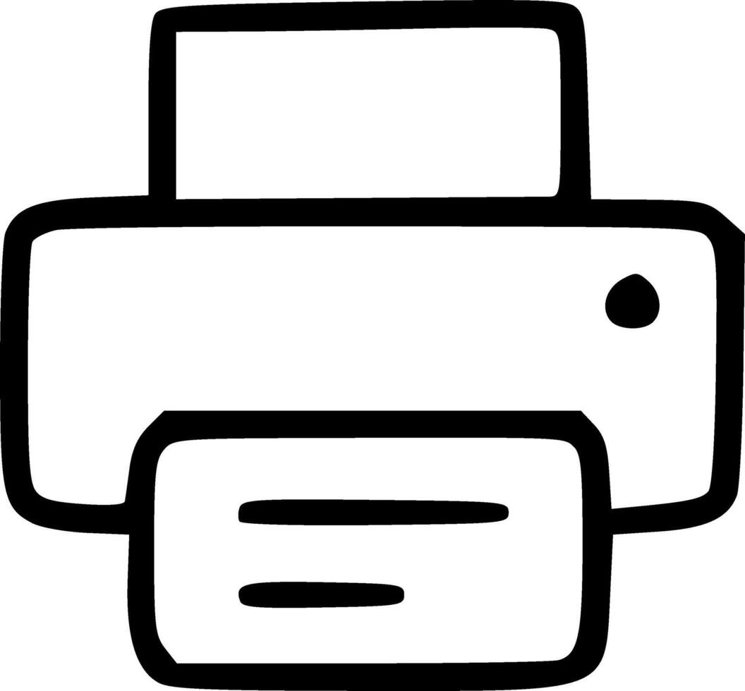 Outline Handdrawn Printer Machine Icon Simple Illustration vector