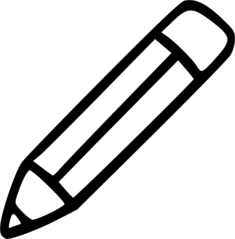 Outline Handdrawn Pencil Writing Tool Icon Illustration vector