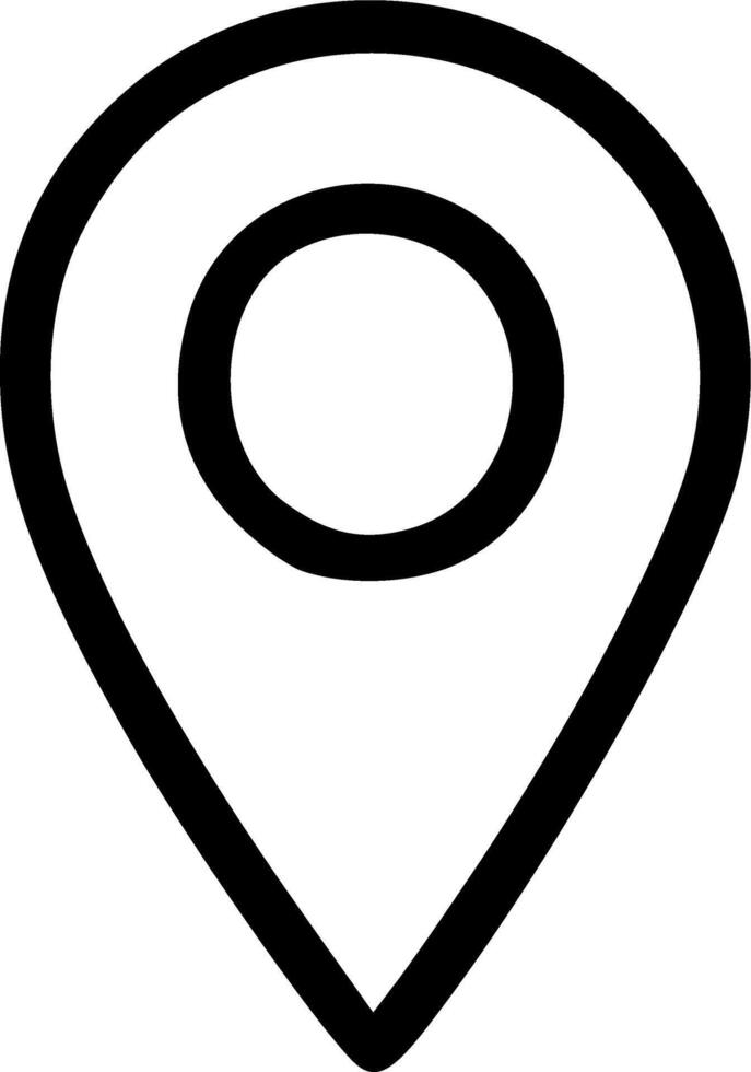 Outline Handdrawn Location Pin Symbol Icon Design vector
