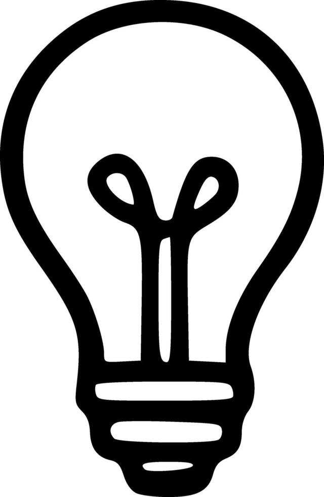 Outline Handdrawn Lightbulb Idea Concept Icon Symbol vector