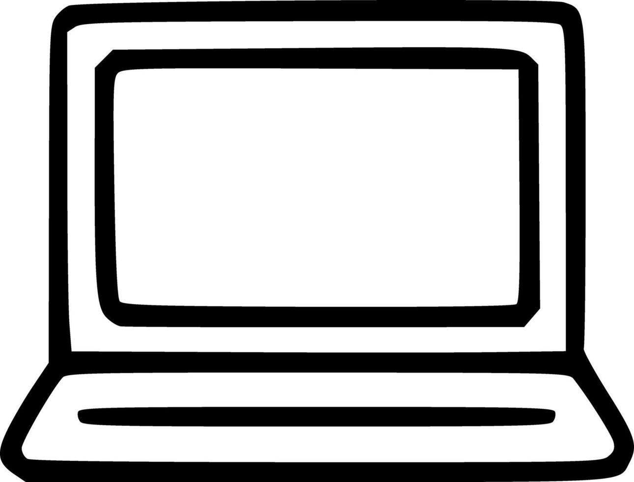 Outline Handdrawn Laptop Screen Shape Icon Design vector