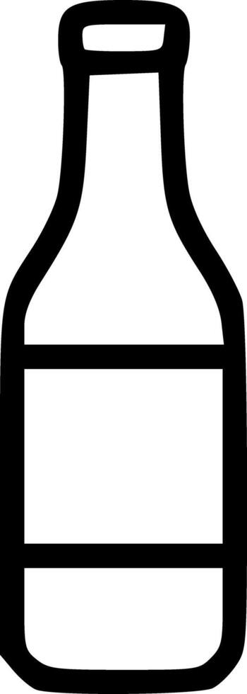 Outline Handdrawn Bottle Champagne Drink Beverage Icon vector