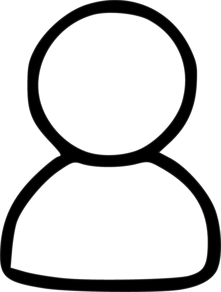 Outline Handdrawn Person Silhouette Shape Icon Symbol vector