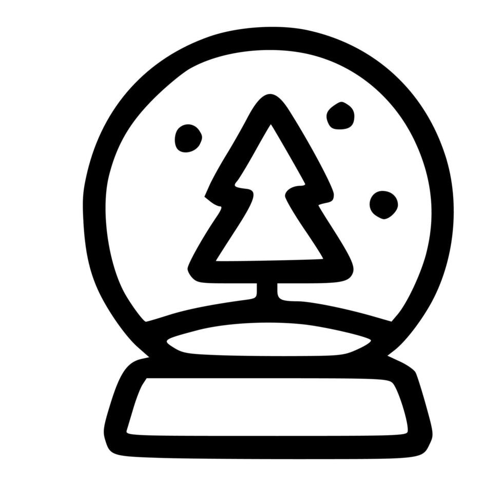 A snow globe with a christmas tree inside vector