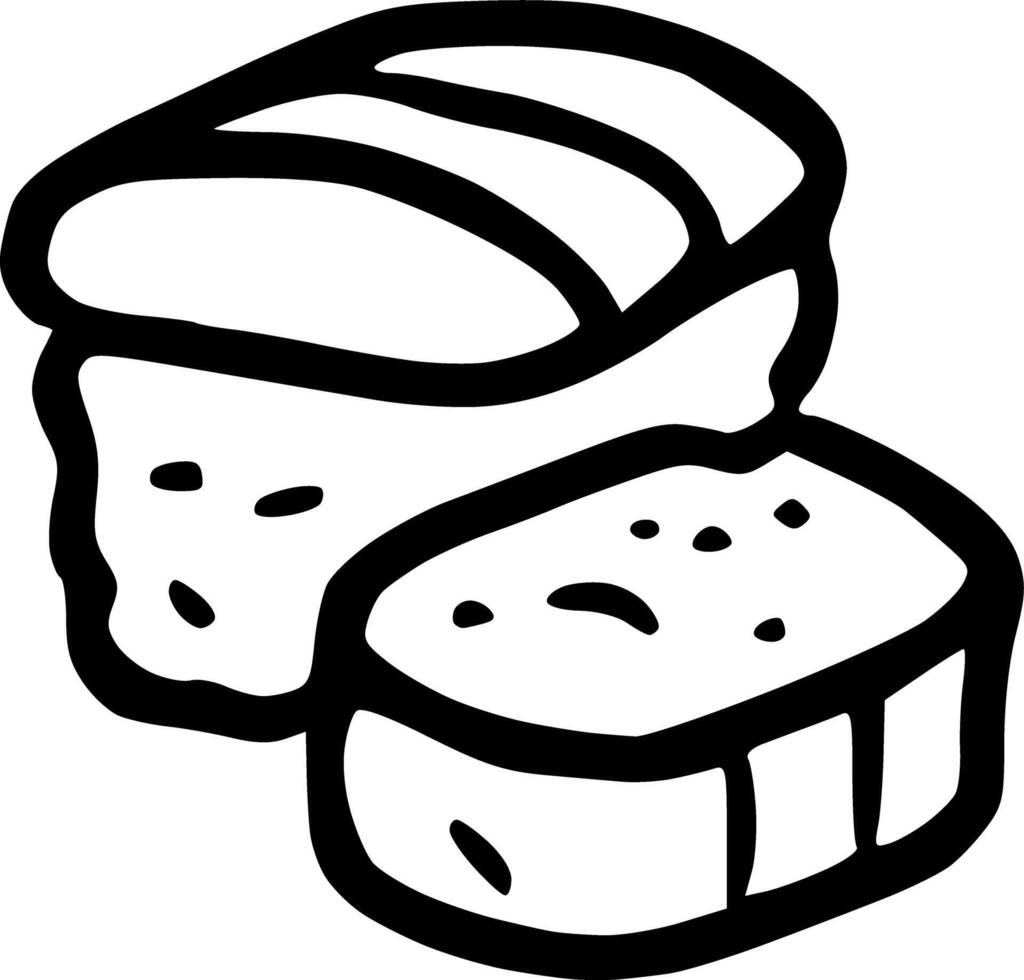 Outline Handdrawn Sushi Nigiri Roll Food Icon vector