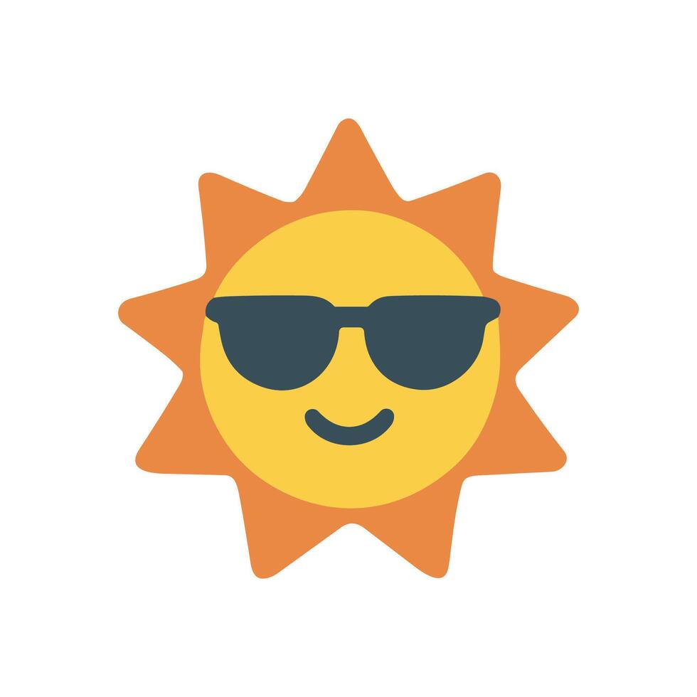 Cool Sun Emoji vector