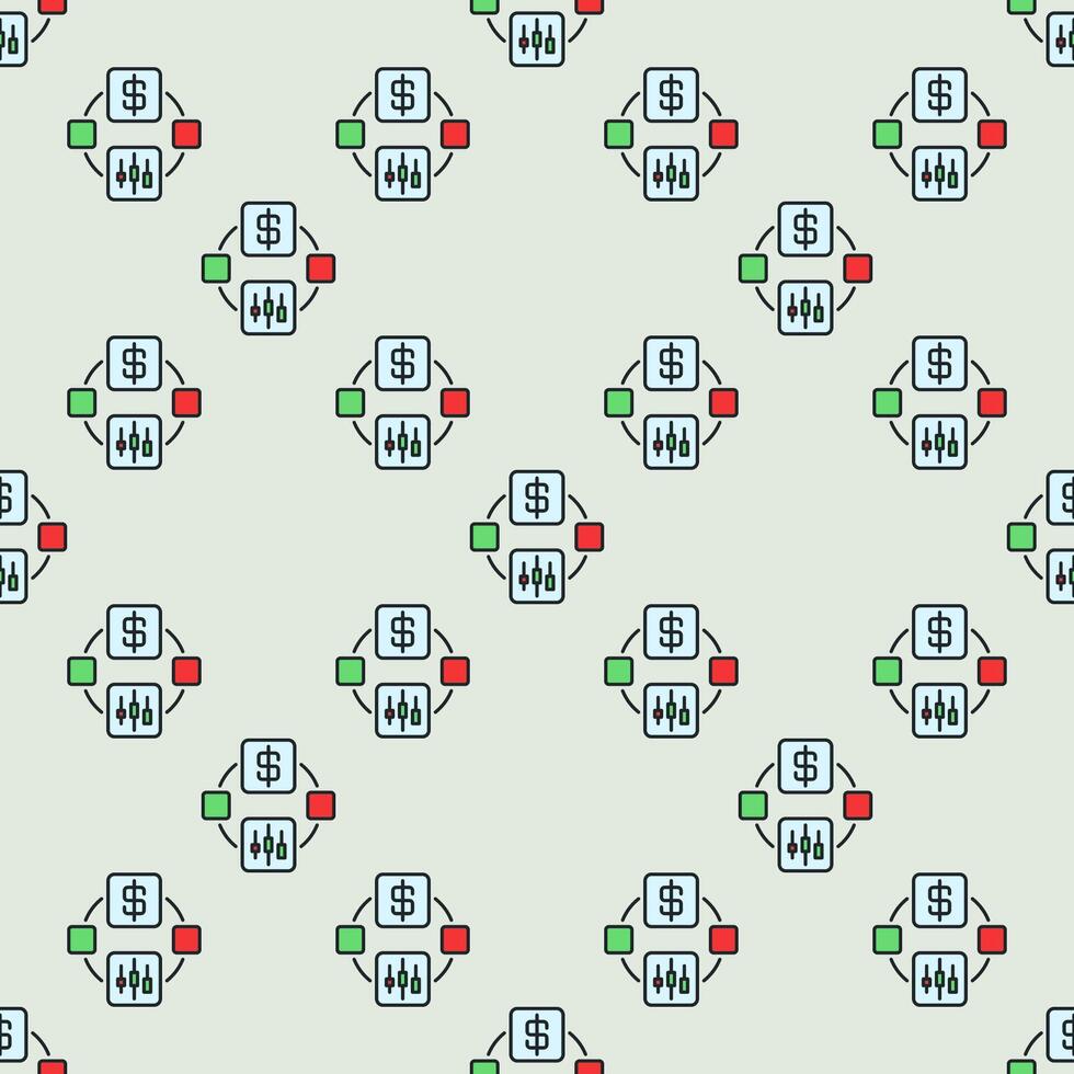 Online Trading USDT minimal colored seamless pattern vector