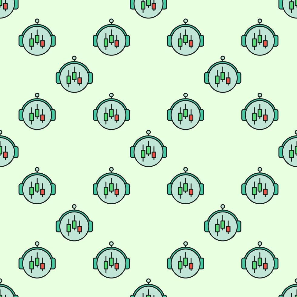 Cryptocurrency Trading Bot round colored seamless pattern vector