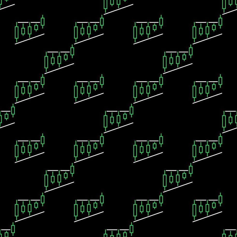 Level Breakout Candlestick Chart seamless pattern in outline style vector