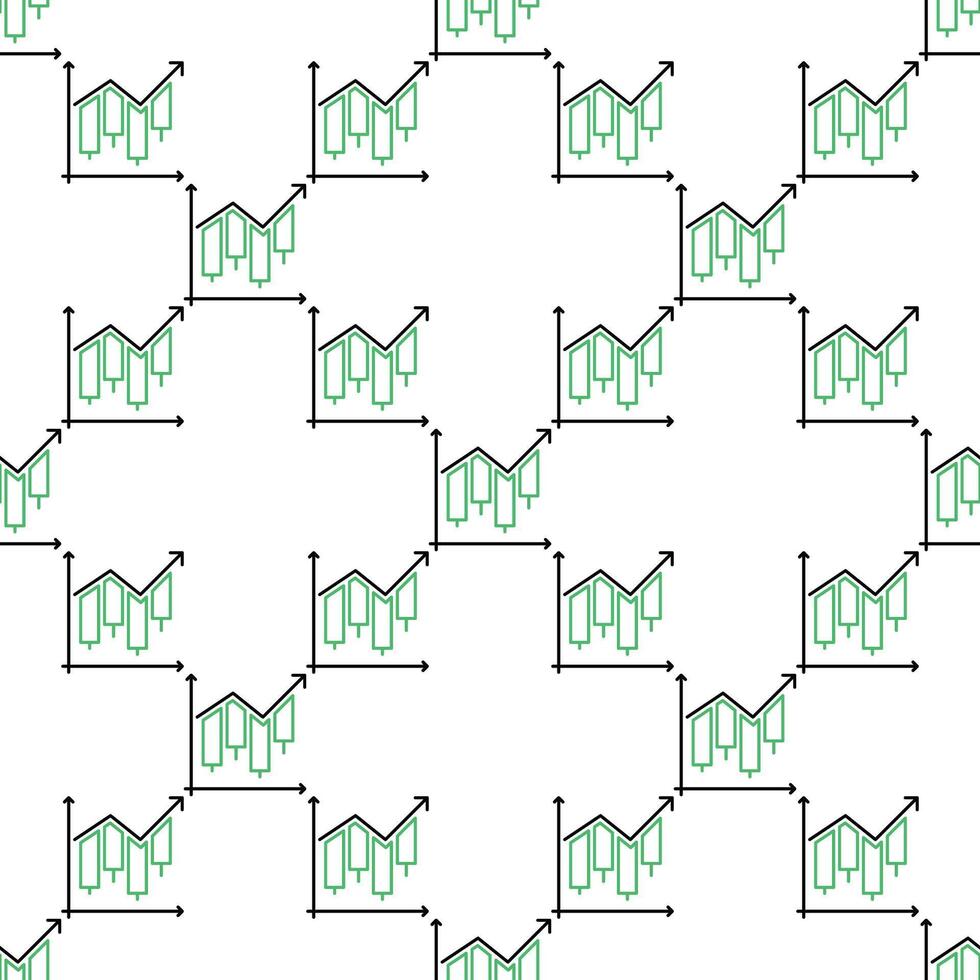 Uprising Candlestick Pattern Electronic trading thin line seamless pattern vector