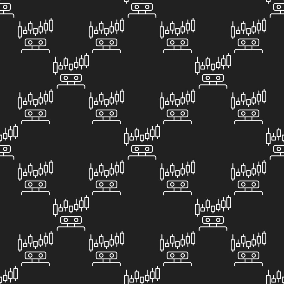 Trading Bot Automation Tools outline simple seamless pattern vector