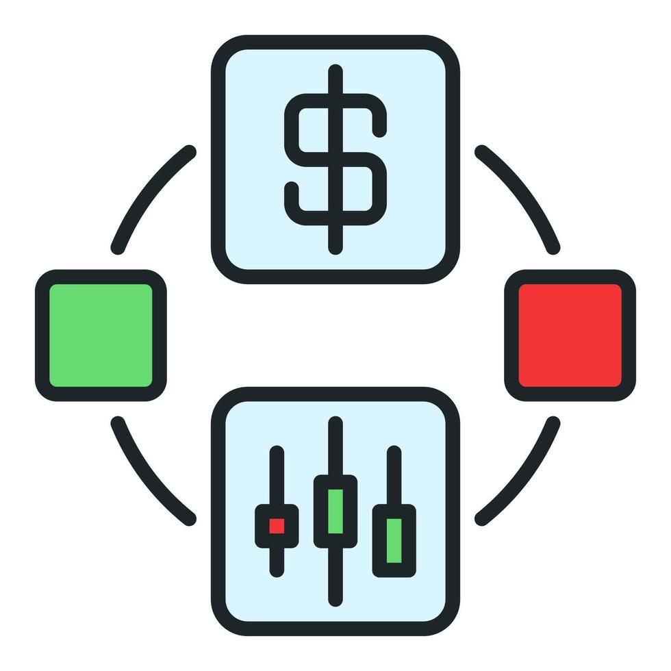 Online Trading USDT minimal colored icon or symbol vector