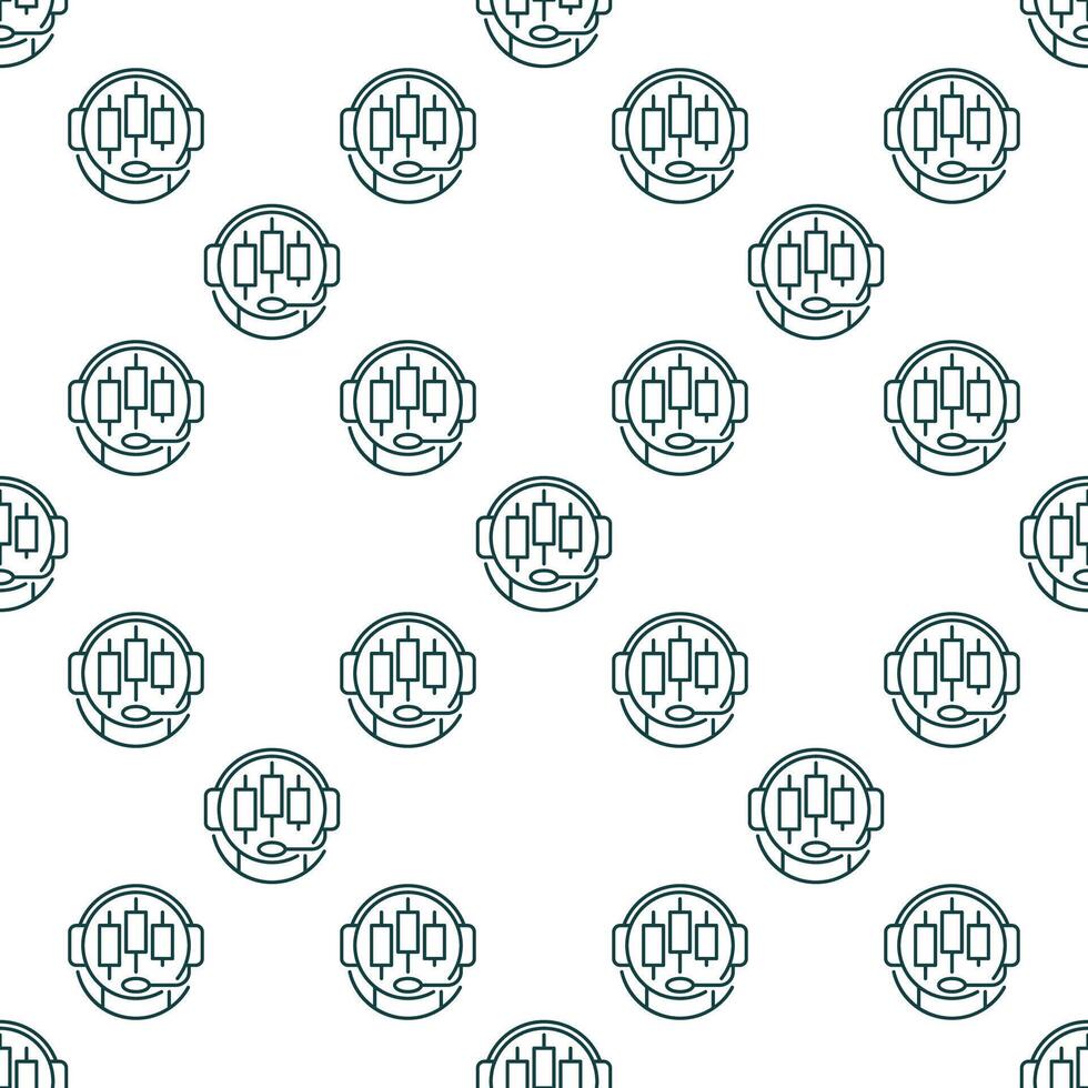 Crypto Trading Bot Online Automation Tools seamless pattern in thin line style vector
