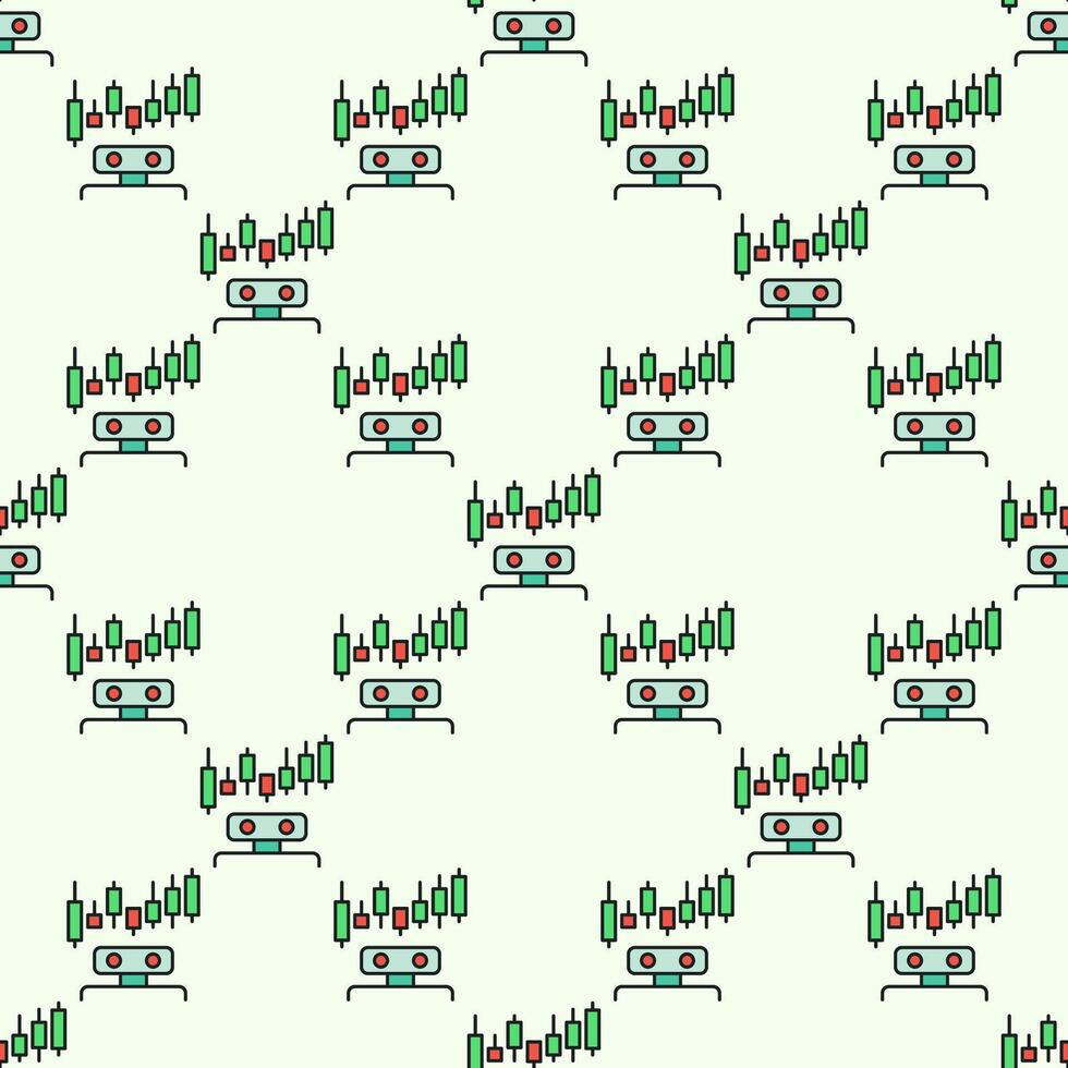Trading Bot Crypto Automation Tool colored seamless pattern vector