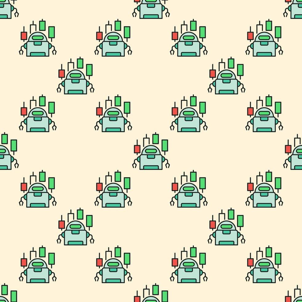 Crypto Trading Bot Automation Tools colored seamless pattern vector