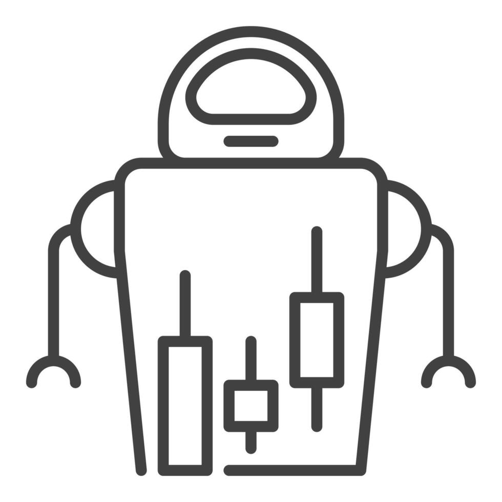 Automated Robot Trader Stock and Crypto Trading Bot linear icon or symbol vector