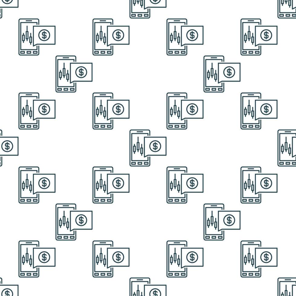 Automated Trading on Smartphone linear seamless pattern vector