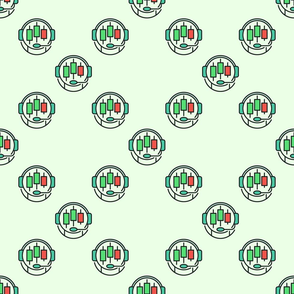 Cryptocurrency Trading Bot Crypto Automation Tools colored seamless pattern vector