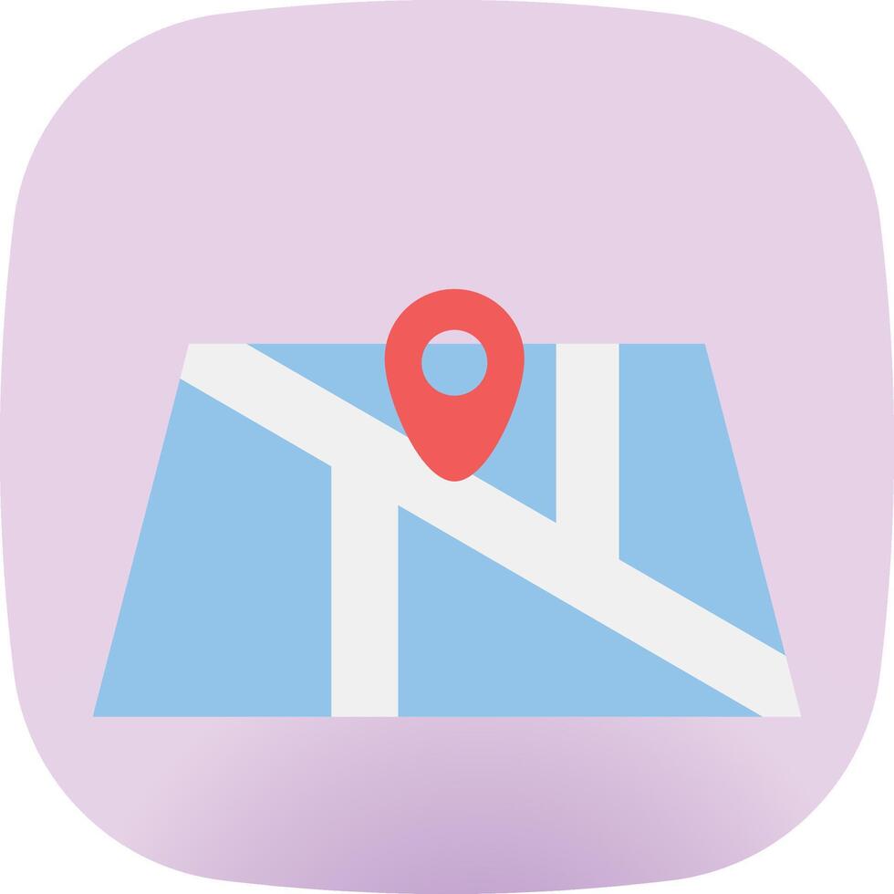road map icon flat style vector