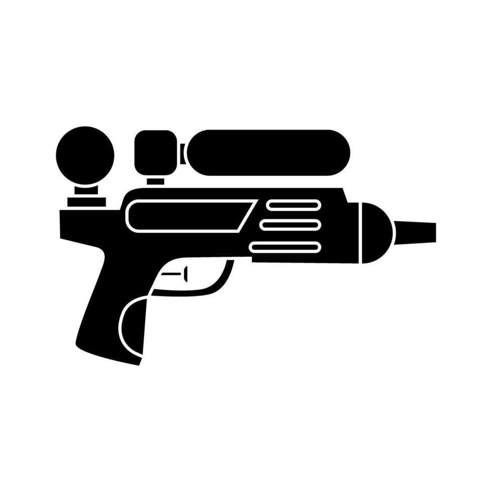 paintball gun icon over white background, silhouette style, illustration design. vector