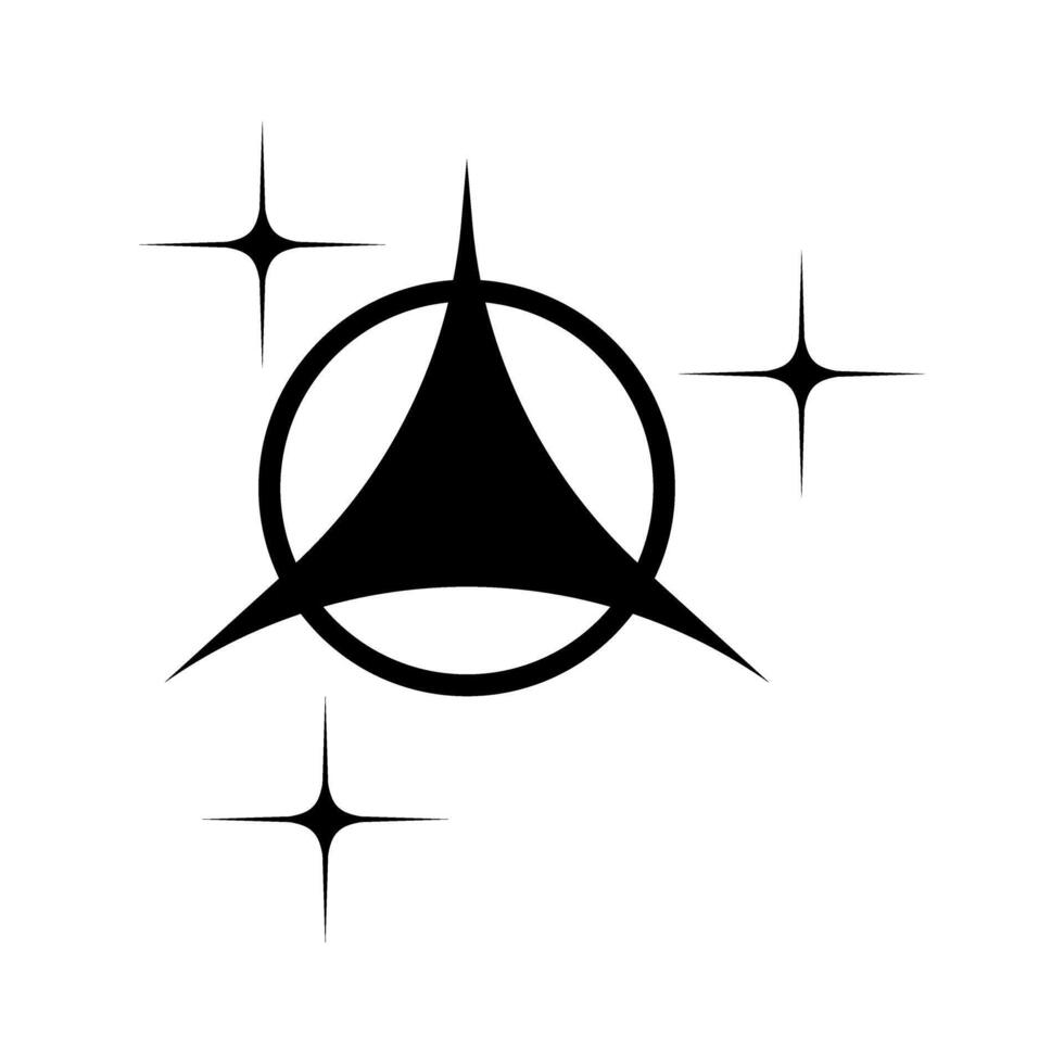 Black compass icon. Compass symbol on white background. illustration. vector