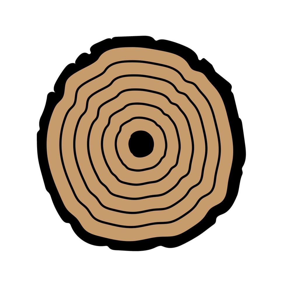 Tree rings isolated on white background. illustration for your design. Wood icon. vector
