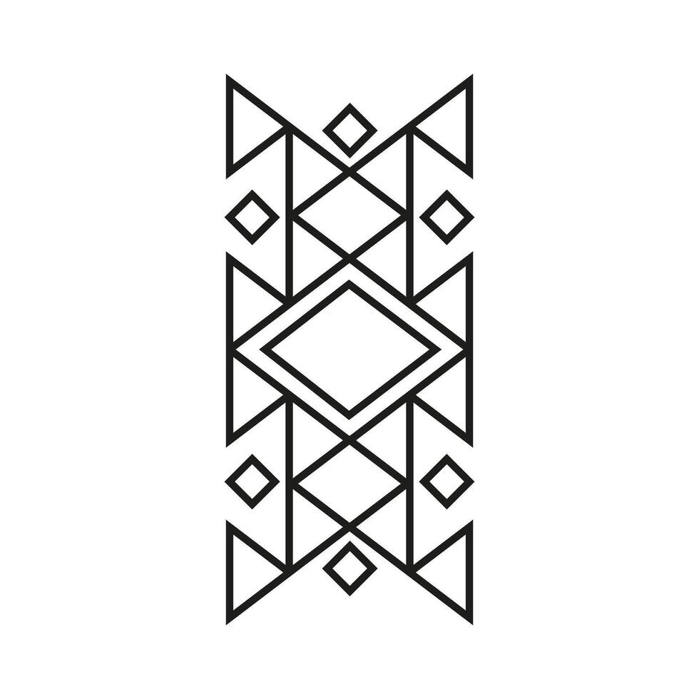 Ethnic pattern. Boho style. Black and white illustration vector