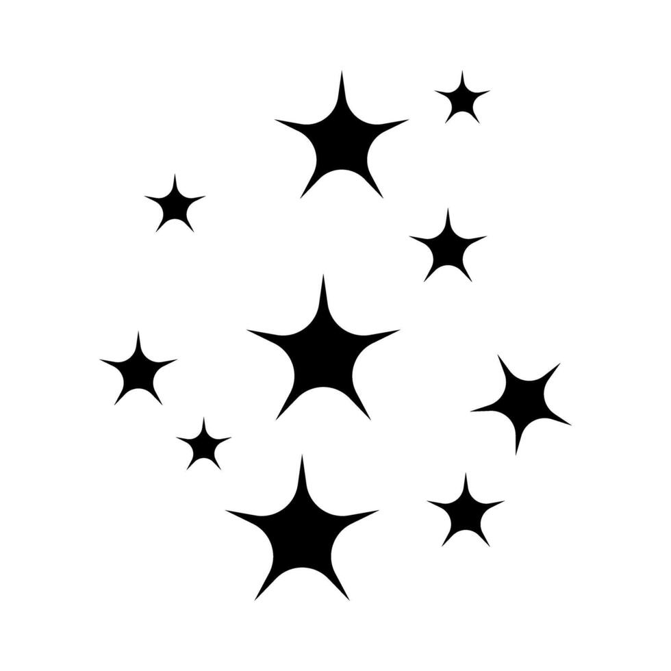 Stars icon. Starry night sky symbol. illustration isolated on white background vector